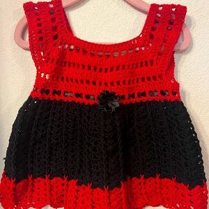 Crochet baby dress made with 100% cotton